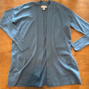 LOFT Blue Cardigan Sweater Soft Knit